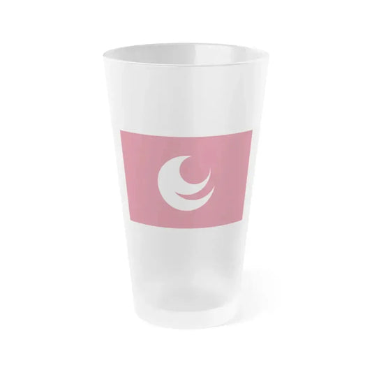 Flag of Hiroshima Prefecture Japan - Frosted Pint Glass 16oz 16oz Frosted - Go Mug Yourself