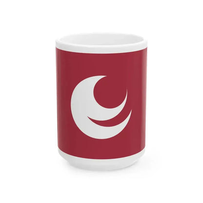 Flag of Hiroshima Prefecture Japan - White Coffee Mug 15oz - Go Mug Yourself
