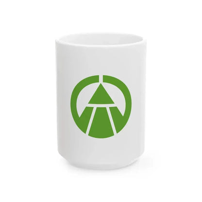 Flag of Hirukawa Niigata 1975-2005 (Japan) White Coffee Mug 15oz - Go Mug Yourself