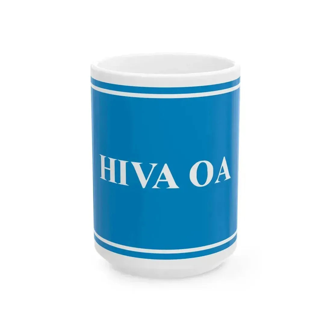 Flag of Hiva-Oa (France) White Coffee Mug 15oz - Go Mug Yourself