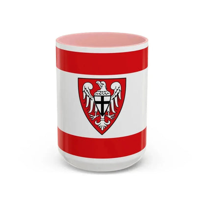 Flag of Hochsauerlandkreis Germany - Accent Coffee Mug 15oz Pink - Go Mug Yourself