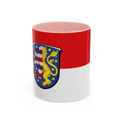 Flag of Hochtaunuskreis Germany - Accent Coffee Mug 11oz Pink - Go Mug Yourself