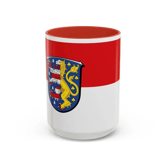 Flag of Hochtaunuskreis Germany - Accent Coffee Mug 15oz Red - Go Mug Yourself