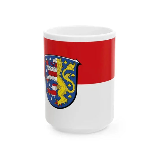 Flag of Hochtaunuskreis Germany - White Coffee Mug 15oz - Go Mug Yourself