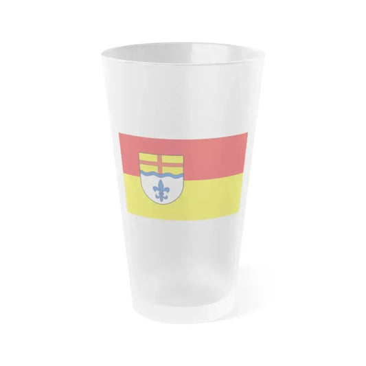 Flag of Hoexter Germany - Frosted Pint Glass 16oz 16oz Frosted - Go Mug Yourself