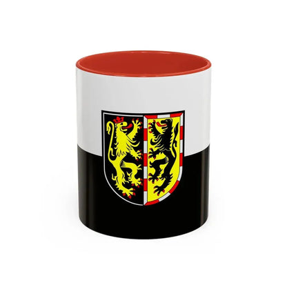 Flag of Hof Germany - Accent Coffee Mug 11oz Red - Go Mug Yourself