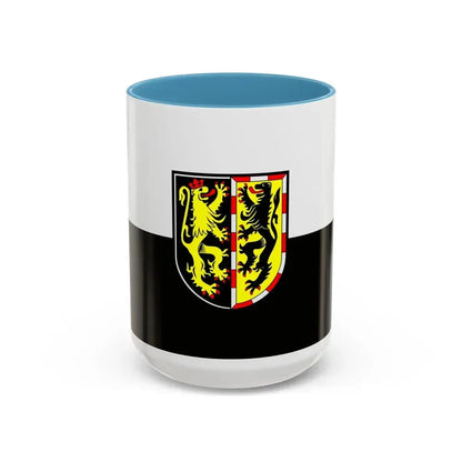 Flag of Hof Germany - Accent Coffee Mug 15oz Light Blue - Go Mug Yourself