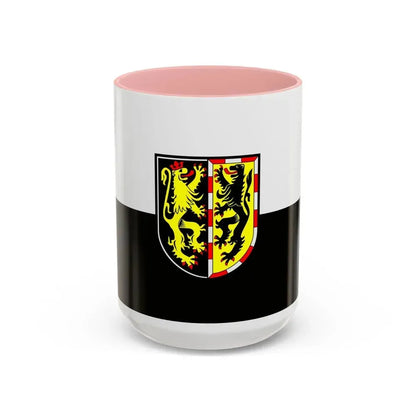 Flag of Hof Germany - Accent Coffee Mug 15oz Pink - Go Mug Yourself