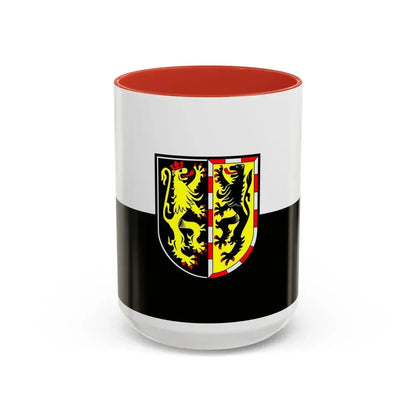 Flag of Hof Germany - Accent Coffee Mug 15oz Red - Go Mug Yourself