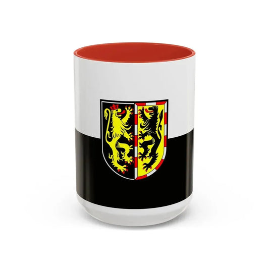 Flag of Hof Germany - Accent Coffee Mug 15oz Red - Go Mug Yourself