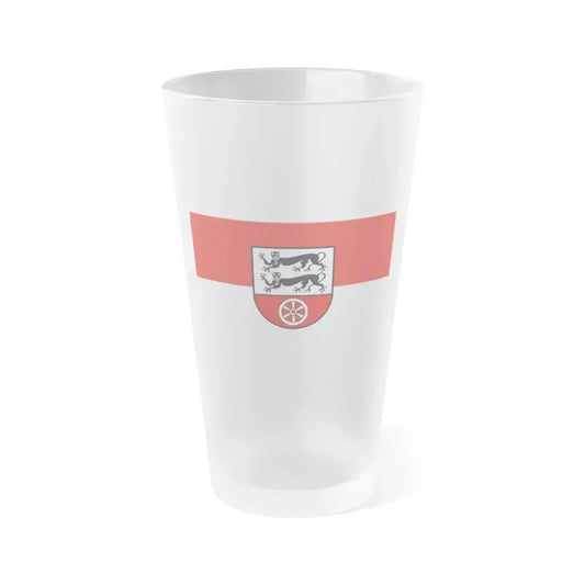 Flag of Hohenlohekreis Germany - Frosted Pint Glass 16oz 16oz Frosted - Go Mug Yourself