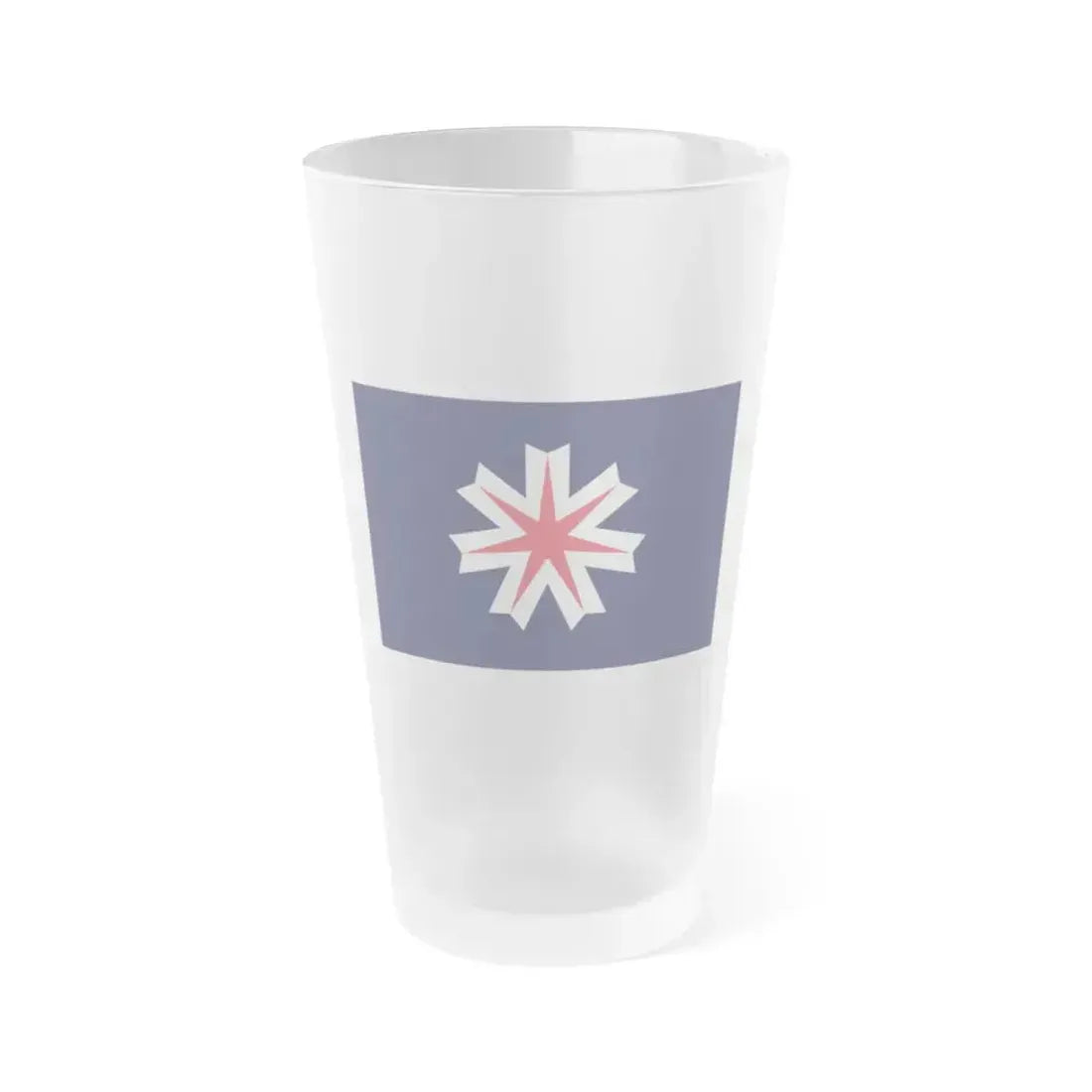 Flag of Hokkaido Prefecture Japan - Frosted Pint Glass 16oz 16oz Frosted - Go Mug Yourself