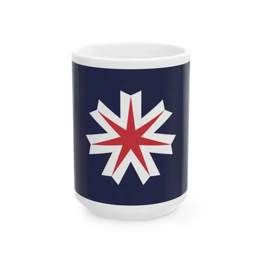 Flag of Hokkaido Prefecture Japan - White Coffee Mug 15oz - Go Mug Yourself