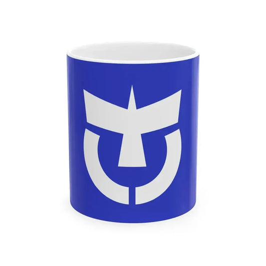 Flag of Hokota Ibaraki 1955-2005 (Japan) White Coffee Mug 11oz - Go Mug Yourself