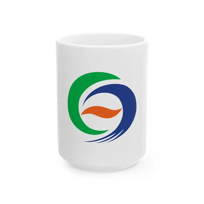 Flag of Hokuei Tottori (Japan) White Coffee Mug 15oz - Go Mug Yourself