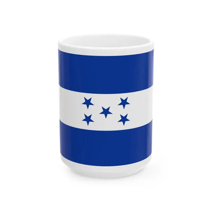 Flag of Honduras 1866-1898 (Honduras) White Coffee Mug 15oz - Go Mug Yourself