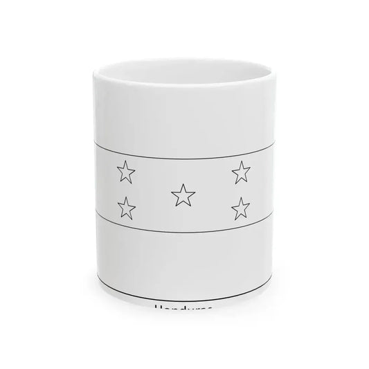 Flag of Honduras colouring page (Honduras) White Coffee Mug 11oz - Go Mug Yourself
