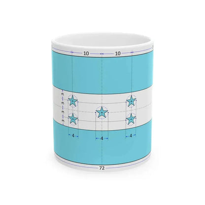 Flag of Honduras construction sheet (Honduras) White Coffee Mug 11oz - Go Mug Yourself