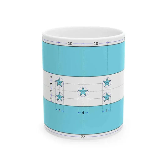 Flag of Honduras construction sheet (Honduras) White Coffee Mug 11oz - Go Mug Yourself
