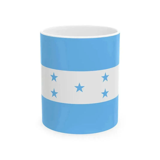 Flag of Honduras Maya blue 3-2 (Honduras) White Coffee Mug 11oz - Go Mug Yourself