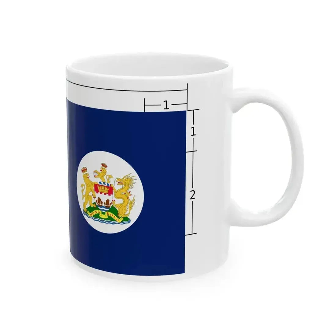 Flag of Hong Kong 1959 Construction (China) White Coffee Mug - Go Mug Yourself