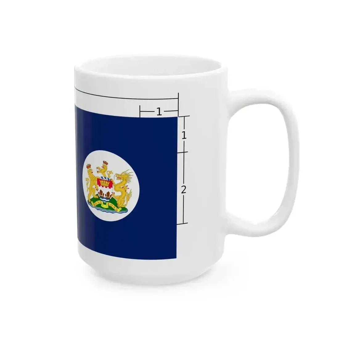 Flag of Hong Kong 1959 Construction (China) White Coffee Mug - Go Mug Yourself