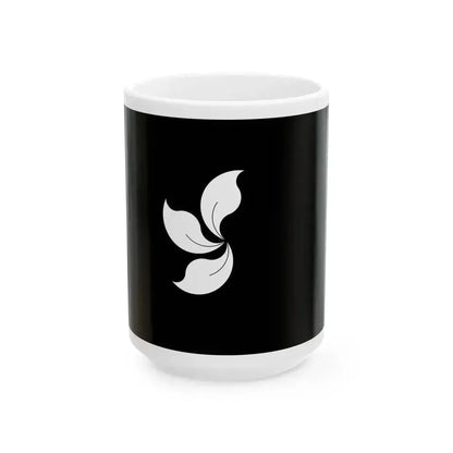 Flag of Hong Kong black and white variant 4 (China) White Coffee Mug 15oz - Go Mug Yourself