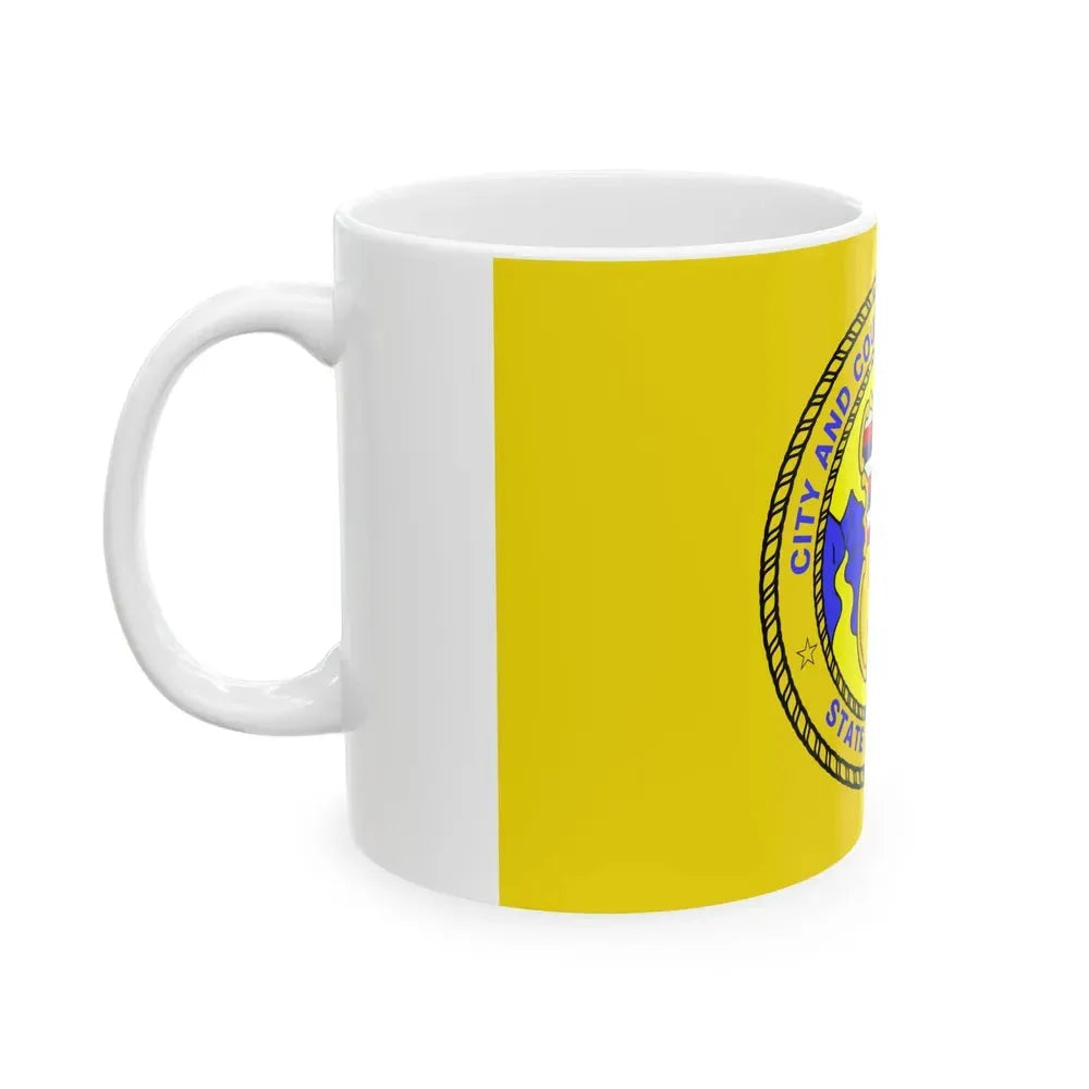Flag of Honolulu Hawaii 1969-1981 1985-1994 (United States) White Coffee Mug - Go Mug Yourself