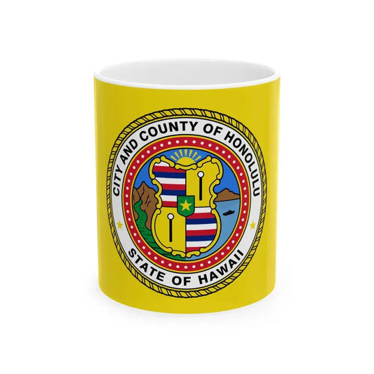 Flag of Honolulu Hawaii (United States) White Coffee Mug 11oz - Go Mug Yourself