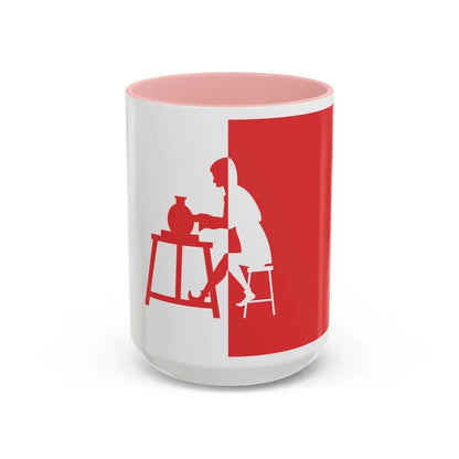 Flag of Horningsea UK - Accent Coffee Mug 15oz Pink - Go Mug Yourself