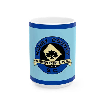 Flag of Horry County South Carolina (United States) White Coffee Mug 15oz - Go Mug Yourself