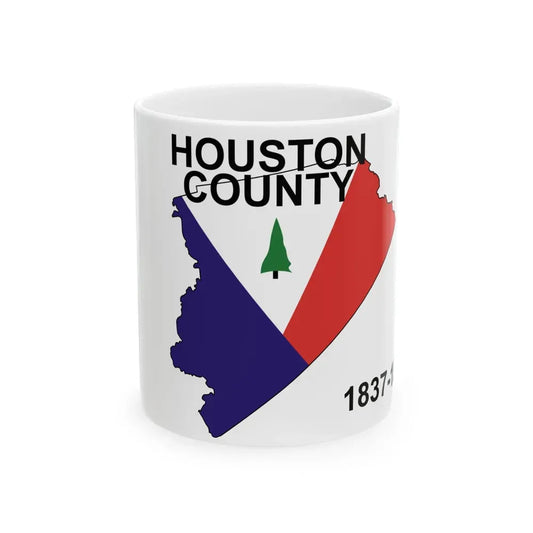 Flag of Houston County Texas (United States) White Coffee Mug 11oz - Go Mug Yourself