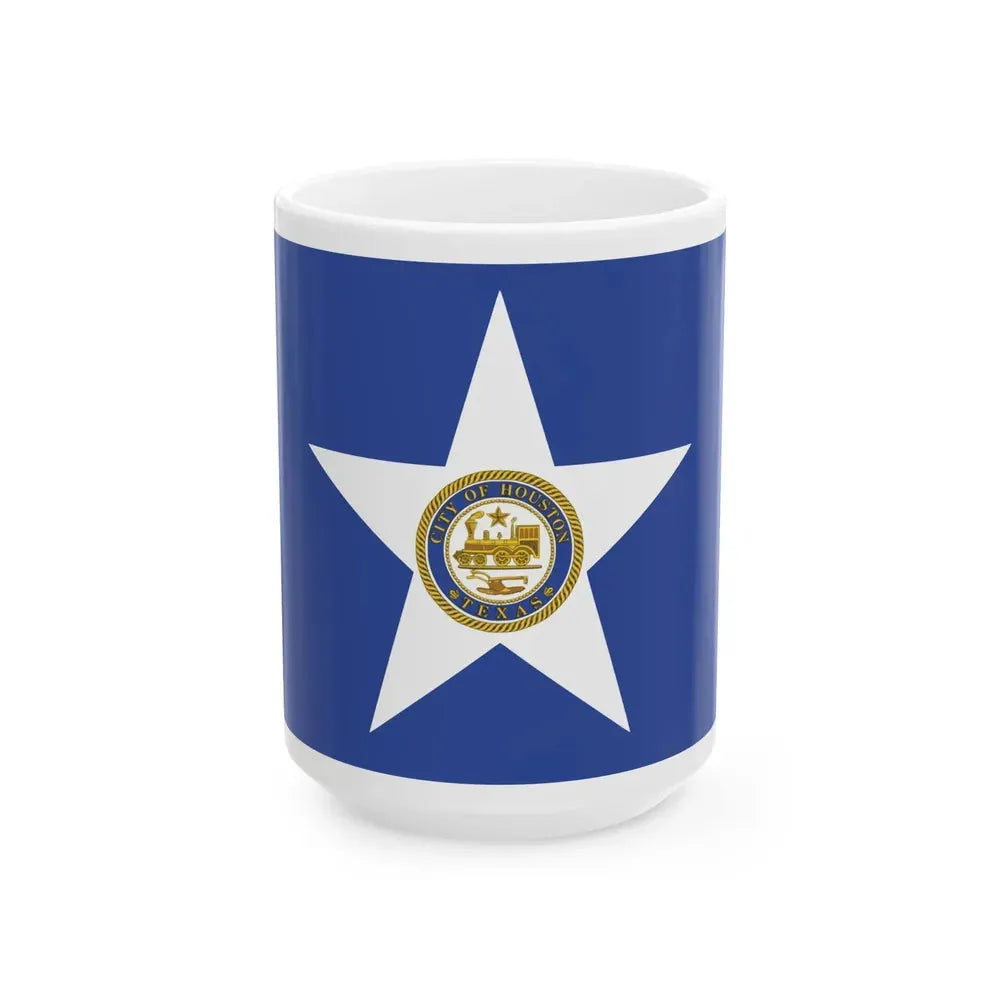 Flag of Houston Texas (United States) White Coffee Mug 15oz - Go Mug Yourself
