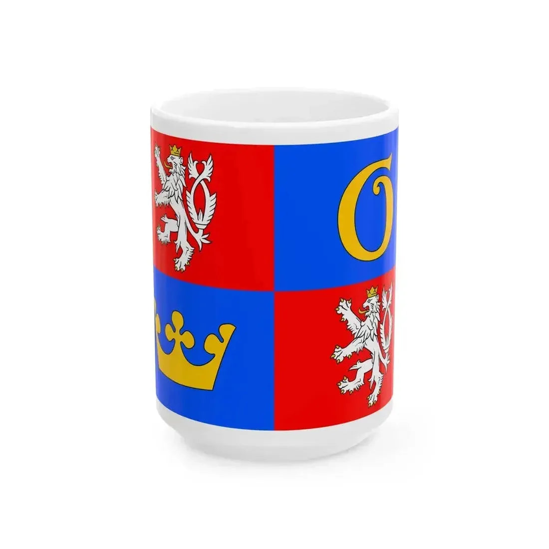 Flag of Hradec Kralove Region (Czech Republic) White Coffee Mug 15oz - Go Mug Yourself
