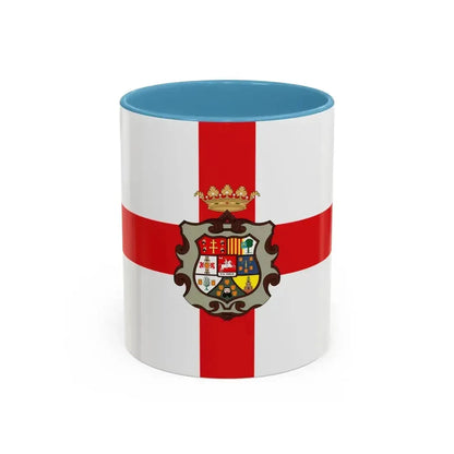 Flag of Huesca Spain - Accent Coffee Mug 11oz Light Blue - Go Mug Yourself