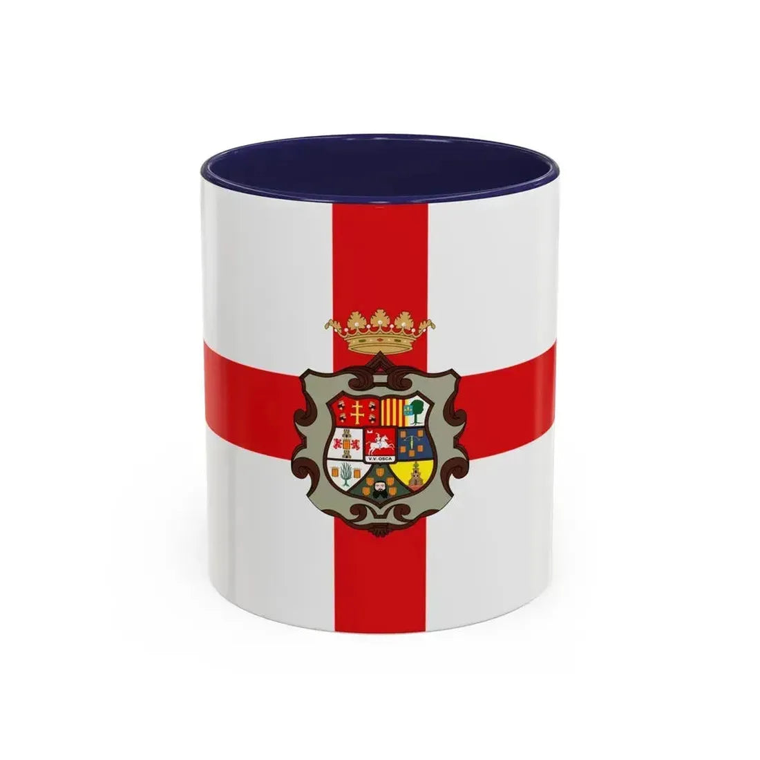 Flag of Huesca Spain - Accent Coffee Mug 11oz Navy - Go Mug Yourself
