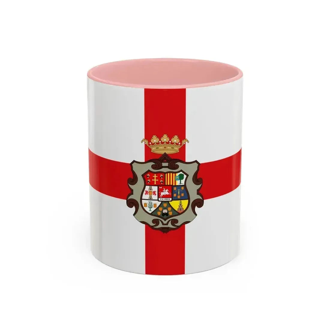 Flag of Huesca Spain - Accent Coffee Mug 11oz Pink - Go Mug Yourself