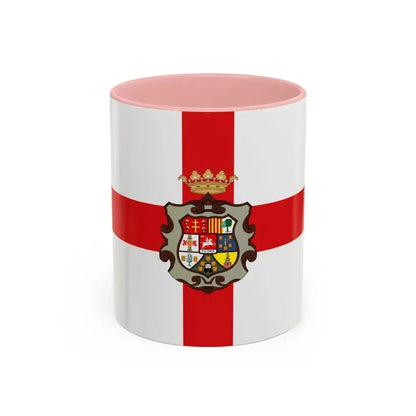 Flag of Huesca Spain - Accent Coffee Mug 11oz Pink - Go Mug Yourself