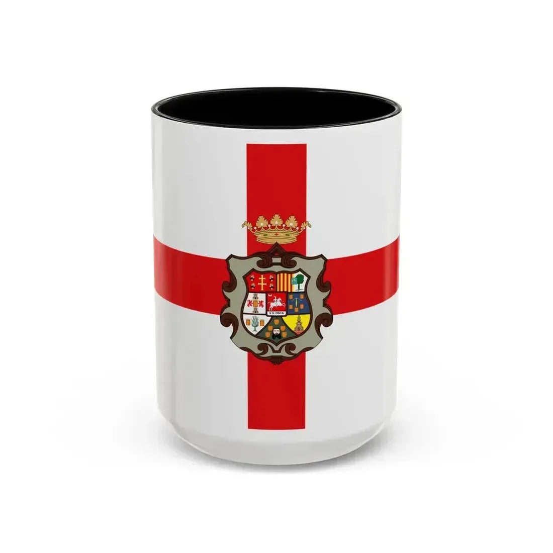 Flag of Huesca Spain - Accent Coffee Mug 15oz Black - Go Mug Yourself