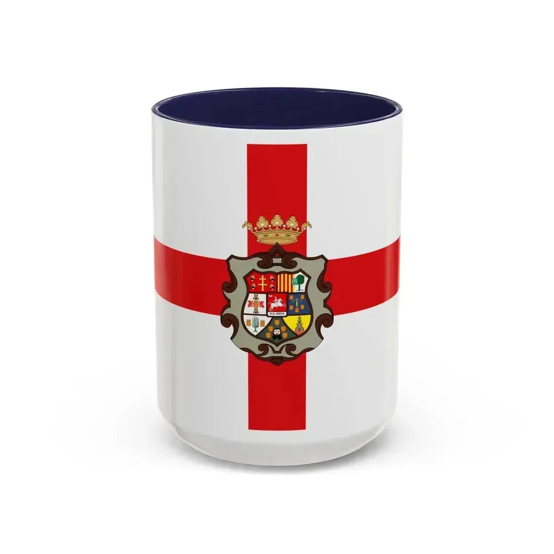 Flag of Huesca Spain - Accent Coffee Mug 15oz Navy - Go Mug Yourself
