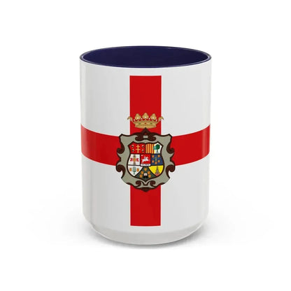 Flag of Huesca Spain - Accent Coffee Mug 15oz Navy - Go Mug Yourself