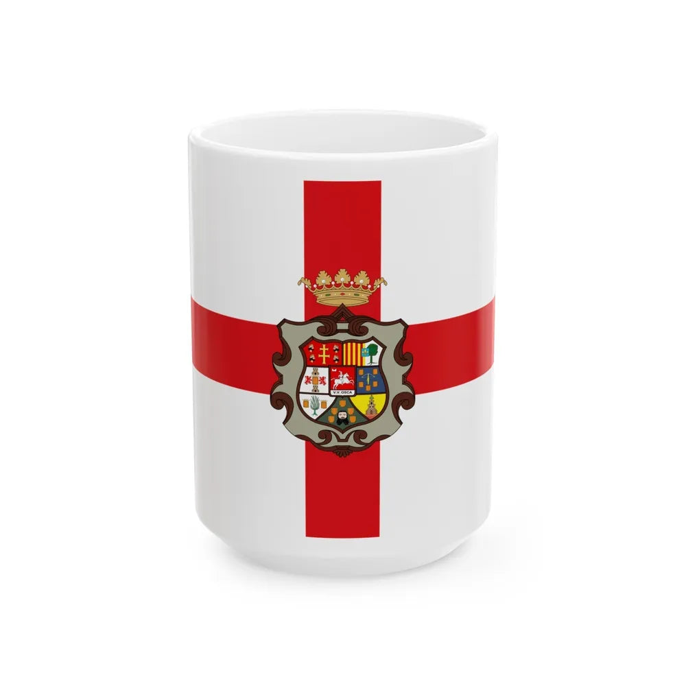 Flag of Huesca Spain - White Coffee Mug-15oz-Go Mug Yourself