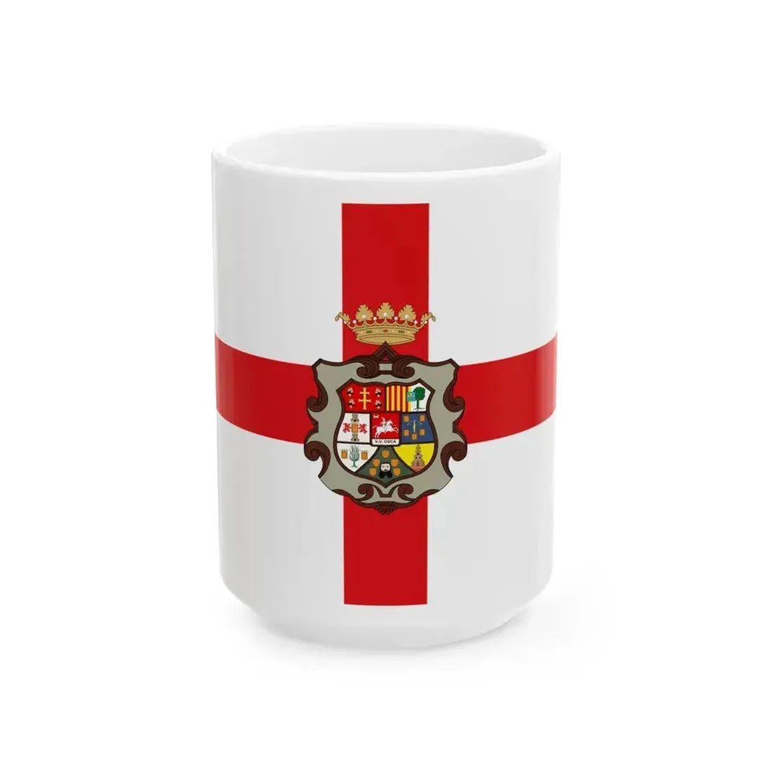 Flag of Huesca Spain - White Coffee Mug 15oz - Go Mug Yourself