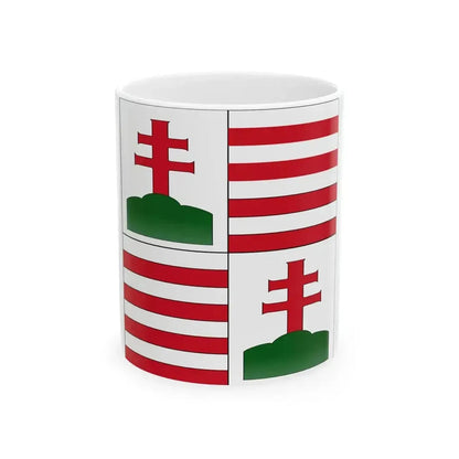 Flag of Hungary 15th century rectangular (Hungary) White Coffee Mug 11oz - Go Mug Yourself