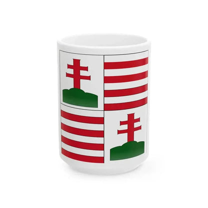 Flag of Hungary 15th century rectangular (Hungary) White Coffee Mug 15oz - Go Mug Yourself