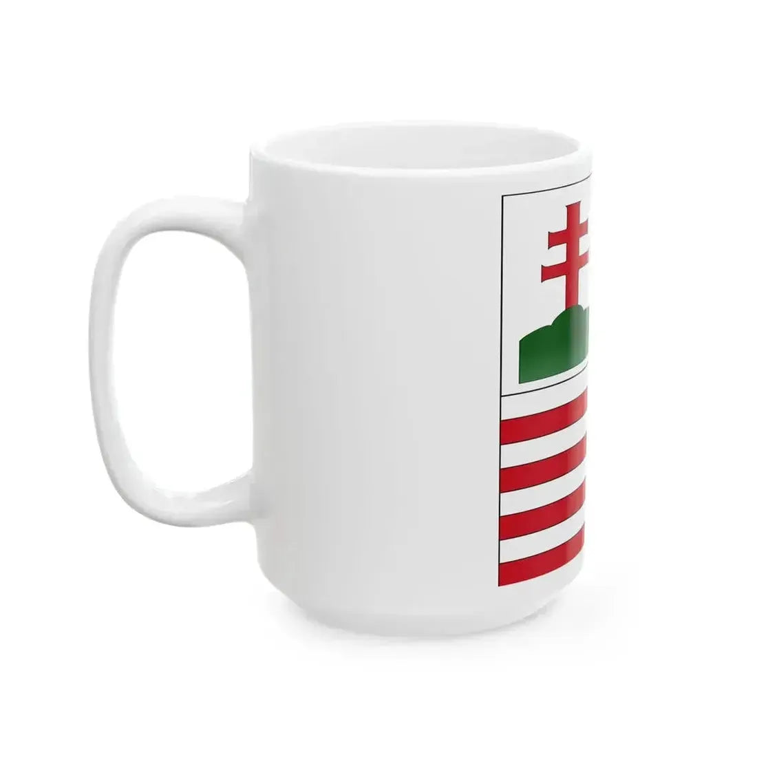 Flag of Hungary 15th century rectangular (Hungary) White Coffee Mug - Go Mug Yourself