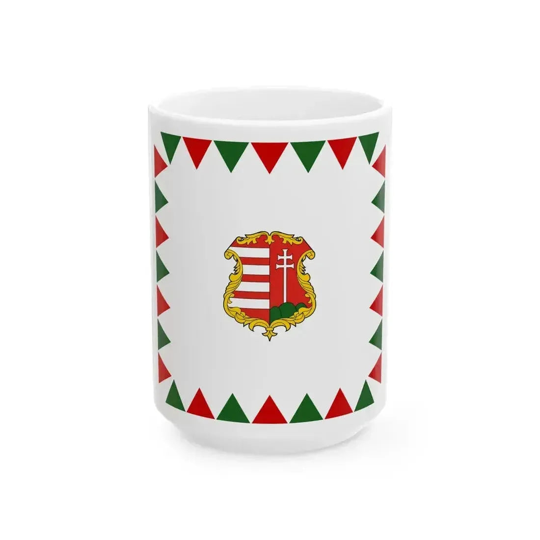 Flag of Hungary 1848 (Hungary) White Coffee Mug 15oz - Go Mug Yourself