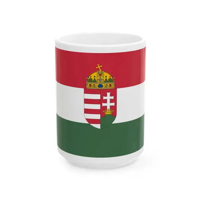 Flag of Hungary 1896-1915 3-2 aspect ratio (Austria) White Coffee Mug 15oz - Go Mug Yourself