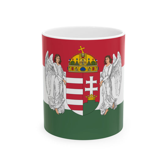 Flag of Hungary 1896-1915 angels 3-2 aspect ratio (Austria) White Coffee Mug-11oz-Go Mug Yourself