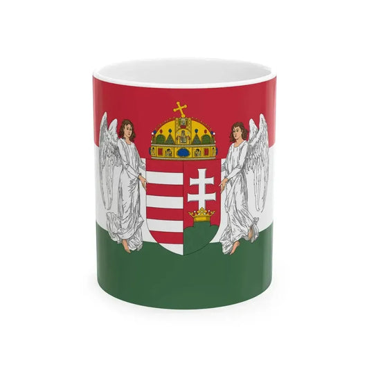 Flag of Hungary 1896-1915 angels 3-2 aspect ratio (Austria) White Coffee Mug 11oz - Go Mug Yourself